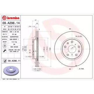 Диск тормозной brembo 09.A296.11 фото
