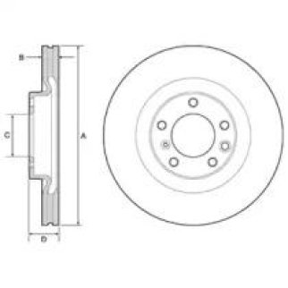 Диск тормозной передний вентилируемый DELPHI BG9119C фото