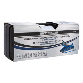 Домкрат подкатной гидравлический 2,5т (140-385мм) с фиксатором (в кейсе) STELS фото 11