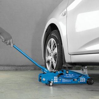 Домкрат подкатной гидравлический 2,5т (140-385мм) с фиксатором (в кейсе) STELS фото 14