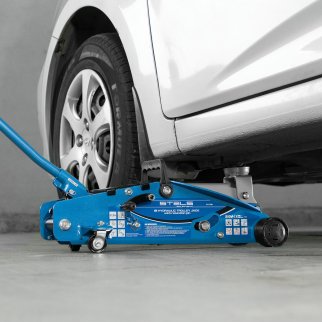 Домкрат подкатной гидравлический 2,5т (140-385мм) с фиксатором (в кейсе) STELS фото 15