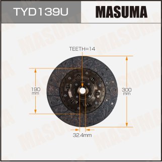 TYD139U_диск сцепления! Toyota Land Cruiser 100 4.2TD 98> фото