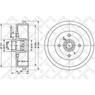 6025-4709-SX_барабан тормозной! VW Golf 1.4-1.9TDi 91-97 фото
