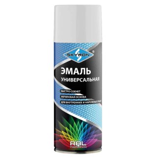 Эмаль SKYRON акрил. белая глянцевая (аэрозоль) 520 мл. фото