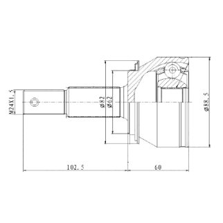 ШРУС для а/м Nissan X-Trail T32 (14-) 2.5i CVT 4WD (наруж. перед.) (GO 1456) фото 3