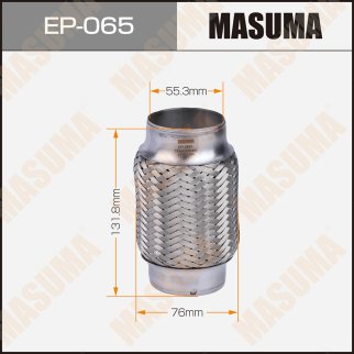 Гофра глушителя MASUMA, усиленная, 3-х слойная, interlock, 55x130 фото
