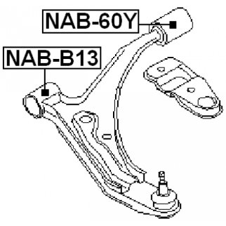 NAB-B13_сайлентблок рычага пер.! Nissan Sunny/100NX all 86-95/Almera N15 all 95-00 фото 2