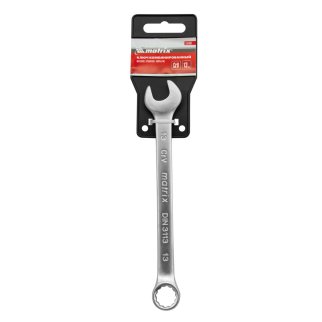 Ключ комбинированный, 13 мм, CrV, матовый хром MATRIX 15109 фото 4