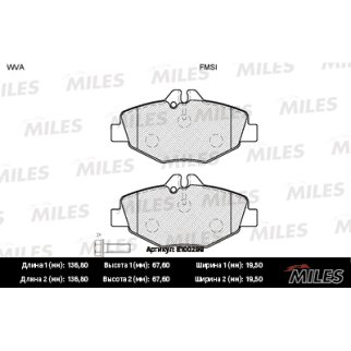 Колодки тормозные передние к-кт MILES E100299 фото