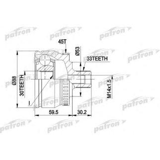 Шрус привода PATRON PCV1375 фото