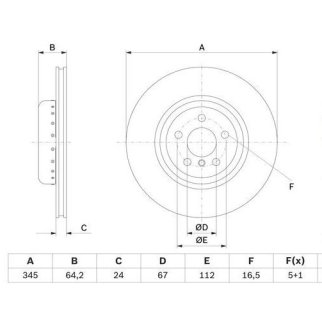 Диск торм. для а/м BMW 5 (G30) (18-)/X3 (G01) (17-)/X4 (G02) (18-) зад. d=345 (окраш.) (DF 190435) фото 3