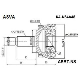 ШРУС наружный ASVA KANS-4A48 фото