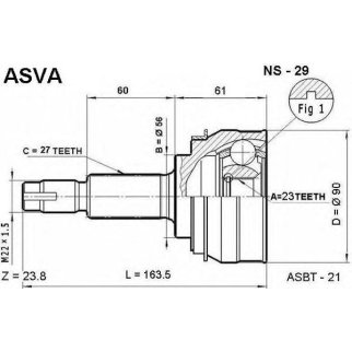 ШРУС наружный ASVA NS-2-9 фото