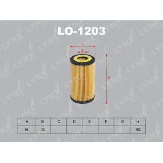 Фильтр масляный LYNXauto LO-1203 фото