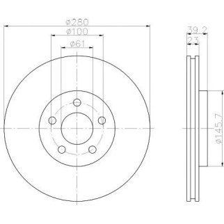 Диск тормозной передний вентилируемый MINTEX MDC1449 фото