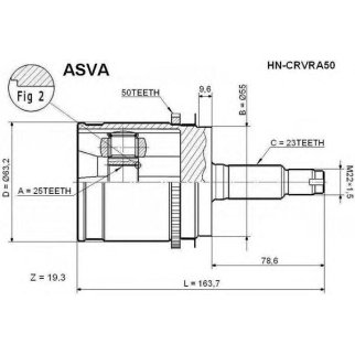 ШРУС наружный ASVA HN-C-RVRA50 фото