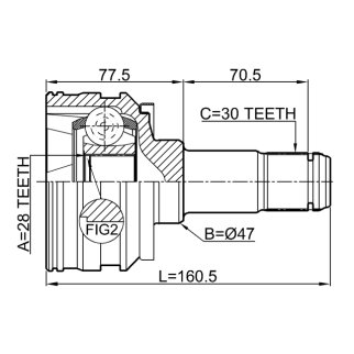 ШРУС ВНУТРЕННИЙ ЗАДНИЙ 28X47X30 (FEBEST) фото 2