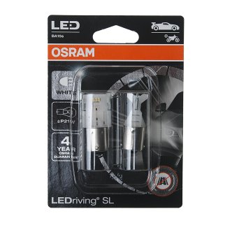 Лампа светодиодная 12V P21W BA15s 6000K блистер (2шт.) OSRAM фото