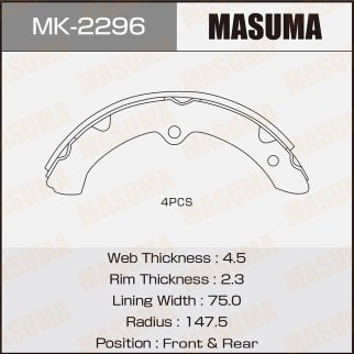 Колодки барабанные к-кт Masuma MK-2296 фото