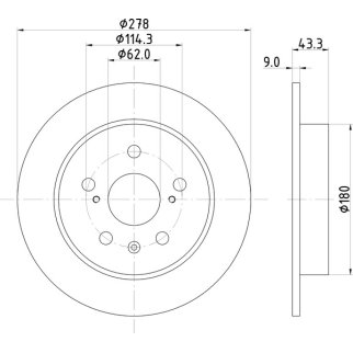 Диск торм. для а/м Suzuki SX4 (06-)/Fiat Sedici (06-) зад. d=278 (DF 190615) фото 3