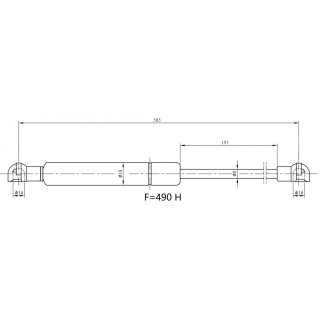 Упор газовый (амортизатор) для а/м Peugeot 207 (06-) универс. (крышки багажника) (GS 2017) фото 3