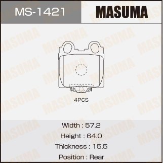 Колодки тормозные к-кт Masuma MS-1421 фото