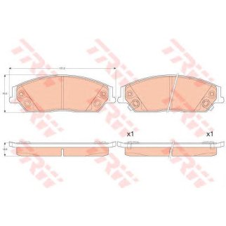 Колодки передние TOYOTA CAMRY (V40, V50) (151.2x53.2x18.8) GDB3614 фото