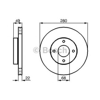 Диск тормозной передний вентилируемый BOSCH 0 986 478 728 фото
