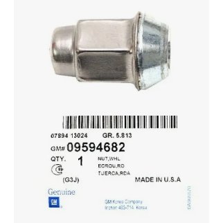 Гайка колесная М12x1.5x35 хром конус, ключ 19 закрытая CHEVROLET Cruze (09),Orlando (11),Aveo (12) (ли GM GENERAL MOTORS 09594682 фото