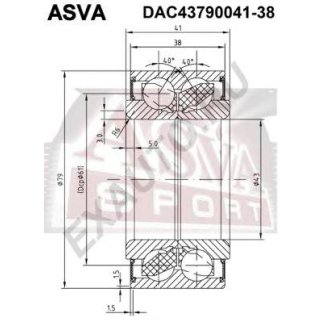 Подшипник ступицы ASVA DAC4-3790041-38 фото
