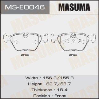 Колодки тормозные передние к-кт Masuma MS-E0046 фото