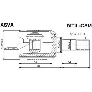 ШРУС внутренний ASVA MTIL-CSM фото