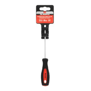 Отвертка Anti-Slip, SL4, 0x100 мм, CrV, двухкомп. рукоятка MATRIX 12210 фото 1