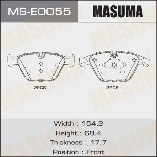 Колодки тормозные передние к-кт Masuma MS-E0055 фото
