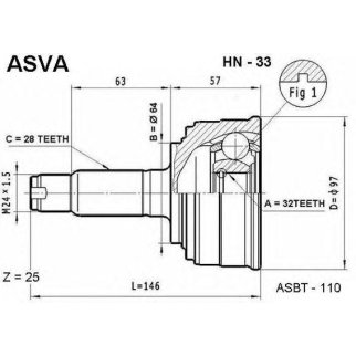 ШРУС наружный ASVA HN33- фото