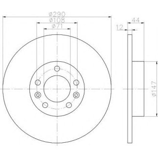 Диск тормозной задний Hella 8DD 355 117-991 фото