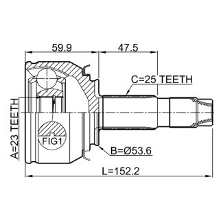 Шрус наружный 23x53.6x25 фото 2