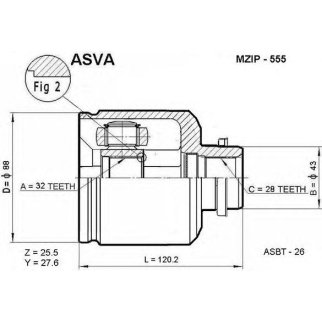 ШРУС ВНУТРЕННИЙ ПРАВЫЙ 32x43x28 фото