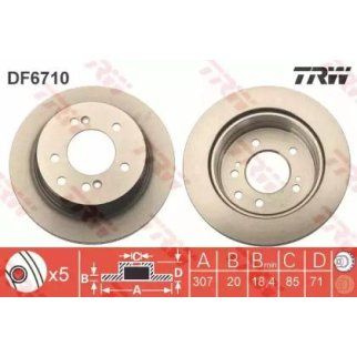 Диск тормозной TRW DF6710 фото