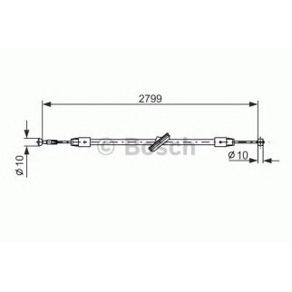 Трос стояночного тормоза MERCEDES Vito BOSCH фото