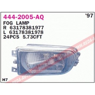 444-2005R-Q_фара противотуманная правая! рифлёная BMW E39 95-00 фото