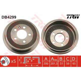 Барабан тормозной TRW DB4299 фото