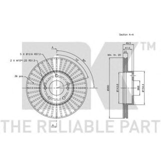 Диск тормозной передний (280x22mm) / NISSAN Maxima 95~00 фото