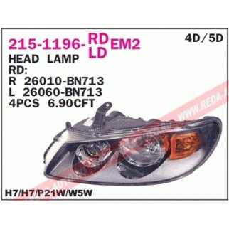 Фара левая DEPO 215-1196L-LDEM2 фото