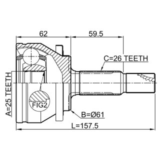 Шрус наружный 25x61x26 фото 2