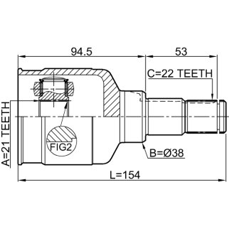 ШРУС ВНУТРЕННИЙ 21X38X22, шт фото 2
