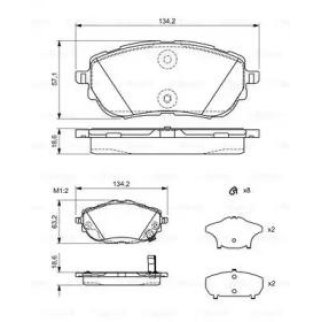 Колодки тормозные передние к-кт BOSCH 0 986 494 676 фото