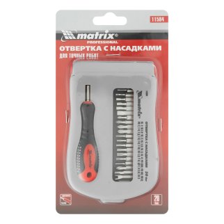 Отвертка для точных работ Fusion с насадками, 22пр. в пласт. пенале Matrix фото 6