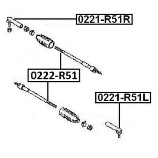 Наконечник рулевой ASVA 0221-R51L фото