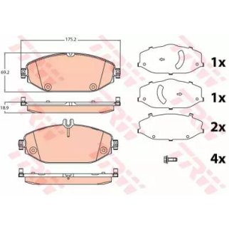 Колодки тормозные передние к-кт TRW GDB2097 фото